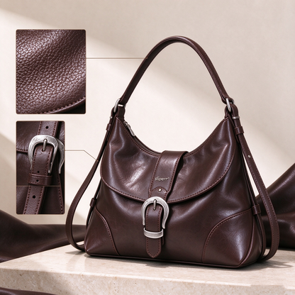 sliperr® Vintage Motorcycle Shoulder Bag — Polished Leather, Retro Attitude