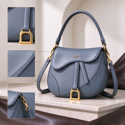sliperr® Structured Saddle Leather Bag — Modern Equestrian Detail, Worn Every Day